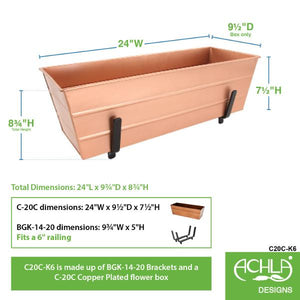 Flower Box with Railing Brackets Railing Brackets