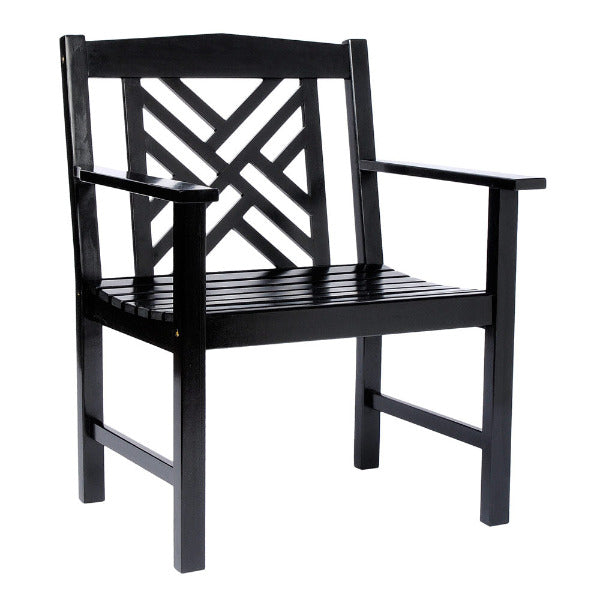 Fretwork Armchair, Black Armchair