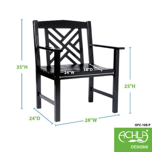 Fretwork Armchair, Black Armchair