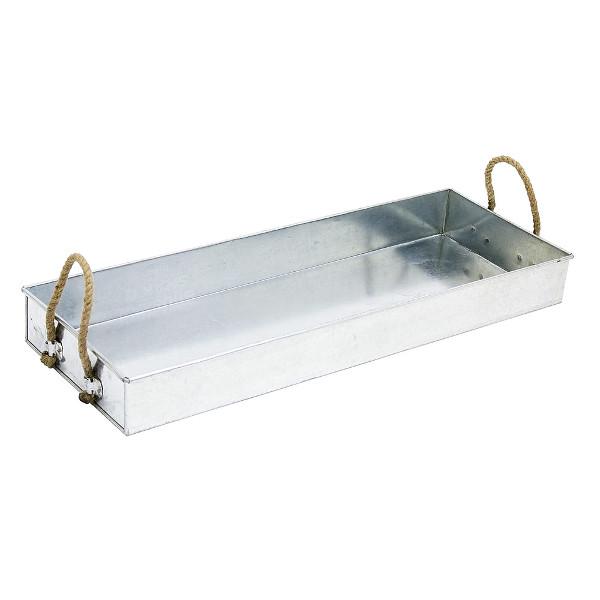 Galvanized Tray with Rope Handles Galvanized Tray