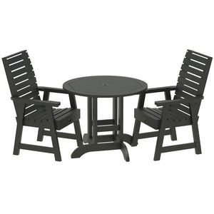 Glennville 3pc Round Dining Set Dining Set Black