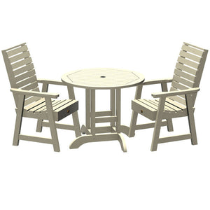 Glennville 3pc Round Dining Set Dining Set Whitewash