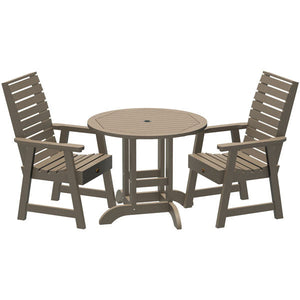 Glennville 3pc Round Dining Set Dining Set Woodland Brown