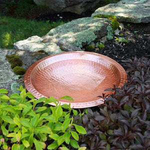 Hammered Solid Copper Birdbath Birdbath