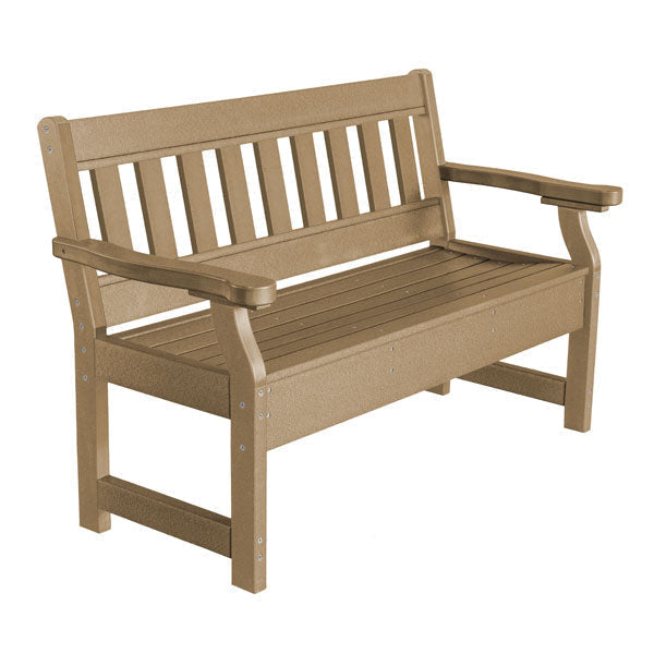 Heritage 4ft. Recycled Plastic Garden Bench Garden Bench Weathered Wood
