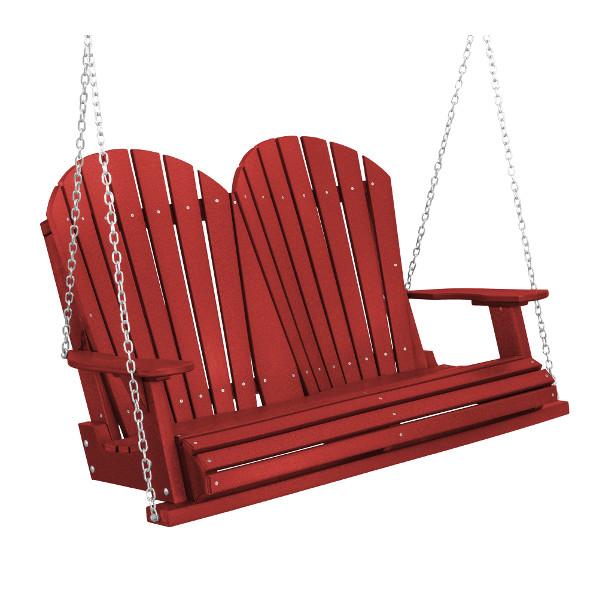 Heritage Adirondack 4ft. Plastic Garden Swing Porch Swing Cardinal Red / Include Stainless Steel Swing Hangers