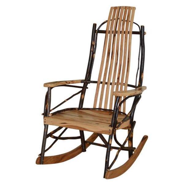 Hickory Rocker Rocking Chair Rustic Hickory
