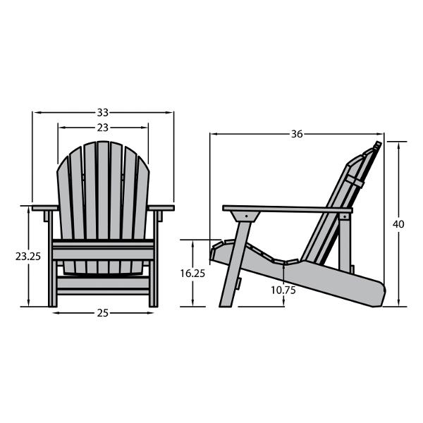 King Hamilton Folding &amp; Reclining Adirondack Outdoor Chair Patio Chair