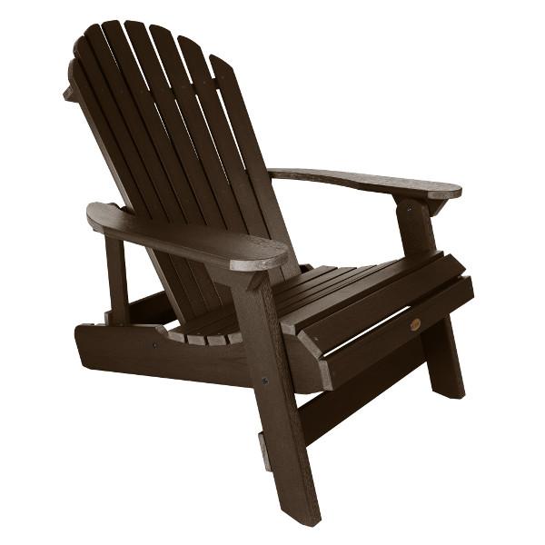 King Hamilton Folding &amp; Reclining Adirondack Outdoor Chair Patio Chair Weathered Acorn