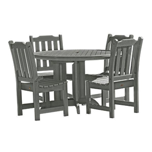 Lehigh Eco-friendly 5pc Patio Outdoor Round Dining Set Dining Set Coastal Teak