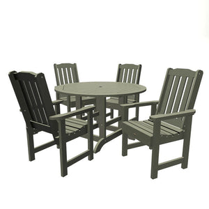 Lehigh Eco-friendly 5pc Patio Outdoor Round Dining Set Dining Set Eucalyptus