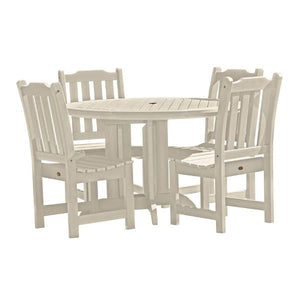 Lehigh Eco-friendly 5pc Patio Outdoor Round Dining Set Dining Set Whitewash