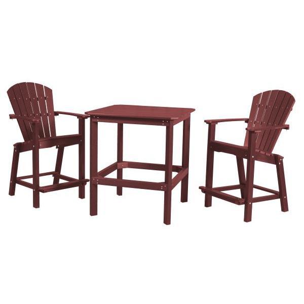 Little Cottage Co. Classic 38” High Dining Table w/2 (26”High) Dining Chairs Dining Set Cherry Wood