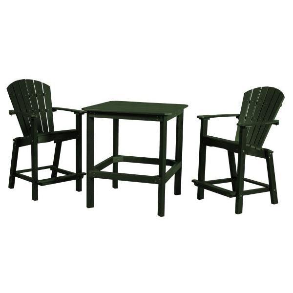 Little Cottage Co. Classic 38” High Dining Table w/2 (26”High) Dining Chairs Dining Set Turf Green