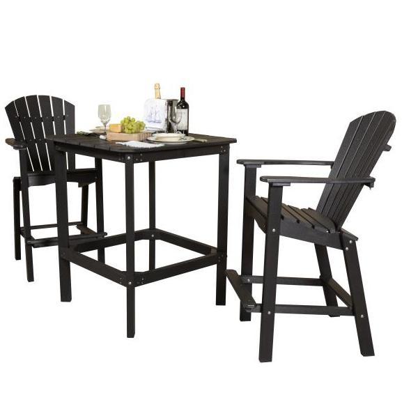 Little Cottage Co. Classic 42” High Dining Table with 2 (30” High) Dining Chairs Dining Set Black