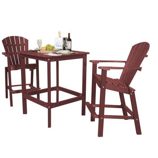 Little Cottage Co. Classic 42” High Dining Table with 2 (30” High) Dining Chairs Dining Set Cherry Wood