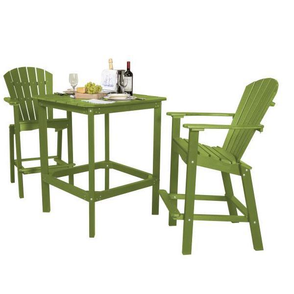 Little Cottage Co. Classic 42” High Dining Table with 2 (30” High) Dining Chairs Dining Set Lime Green