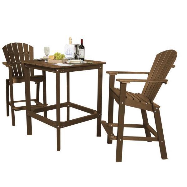 Little Cottage Co. Classic 42” High Dining Table with 2 (30” High) Dining Chairs Dining Set Tudor Brown