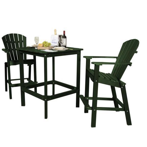 Little Cottage Co. Classic 42” High Dining Table with 2 (30” High) Dining Chairs Dining Set Turf Green