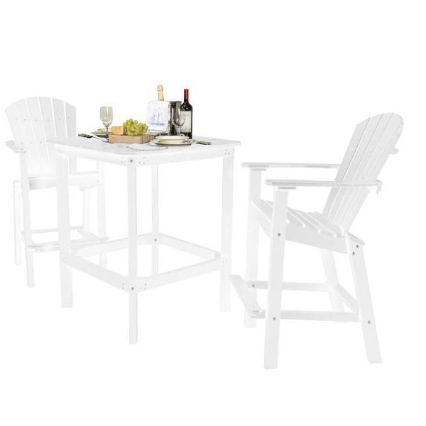 Little Cottage Co. Classic 42” High Dining Table with 2 (30” High) Dining Chairs Dining Set White