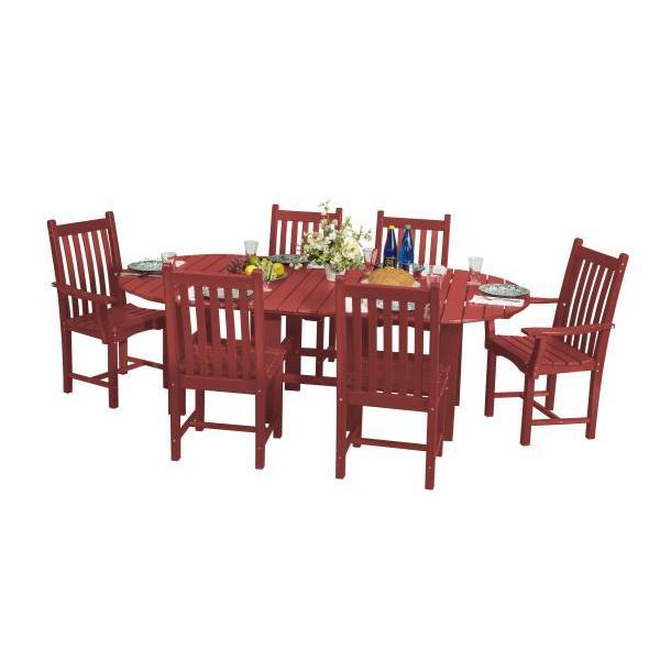 Little Cottage Co. Classic 44”x84” Table with 6 Side Chairs Dining Set Cardinal Red