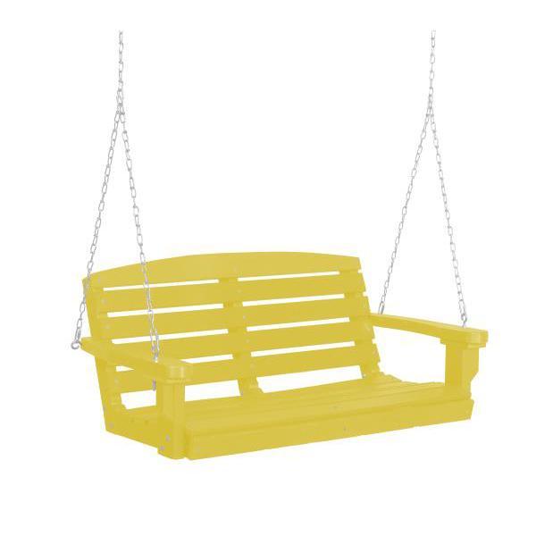 Little Cottage Co. Classic 4ft. Plastic Porch Swing Porch Swings Lemon yellow / No