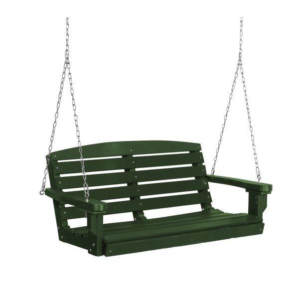 Little Cottage Co. Classic 4ft. Plastic Porch Swing Porch Swings Turf Green / No
