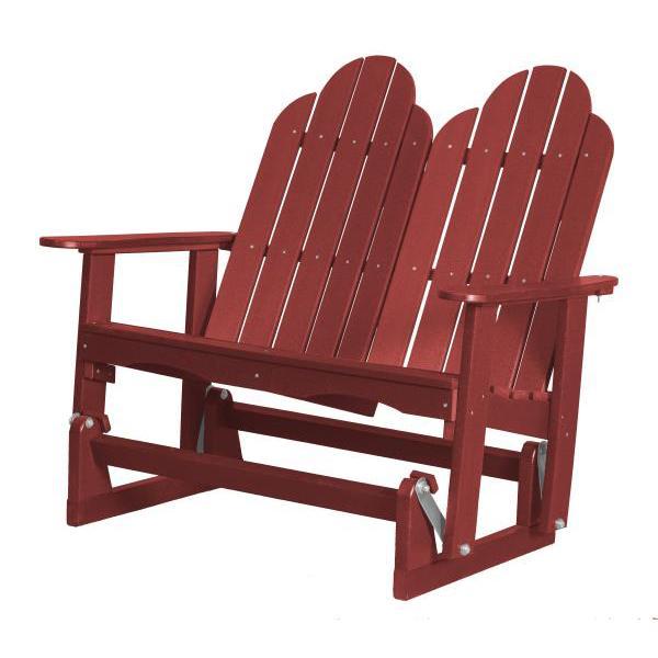 Little Cottage Co. Classic Adirondack 4&#39; Glider Solid Resin Gliders Cardinal Red