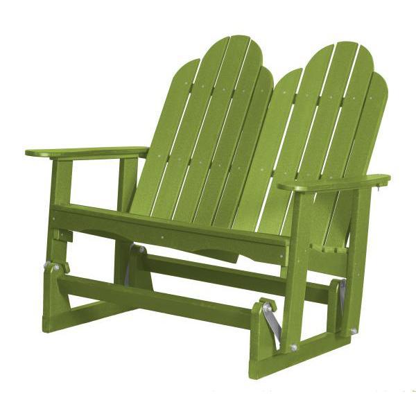 Little Cottage Co. Classic Adirondack 4&#39; Glider Solid Resin Gliders Lime