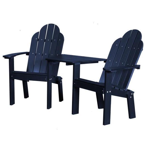 Little Cottage Co. Classic Deck Chair Tete-a-Tete Garden Benches Patriot Blue