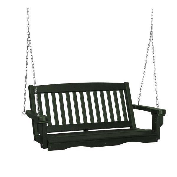 Little Cottage Co. Classic Mission 4&#39; Eco Plastic Porch Swing Porch Swings Turf Green / No