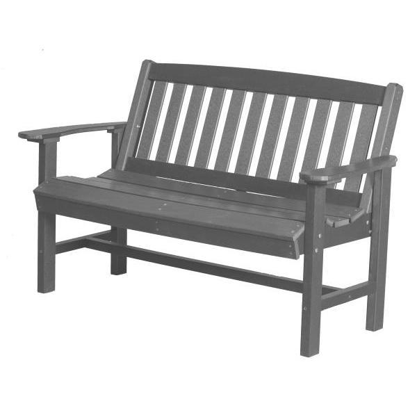 Little Cottage Co. Classic Mission 4ft Recycled Plastic Bench Garden Benches Dark Gray