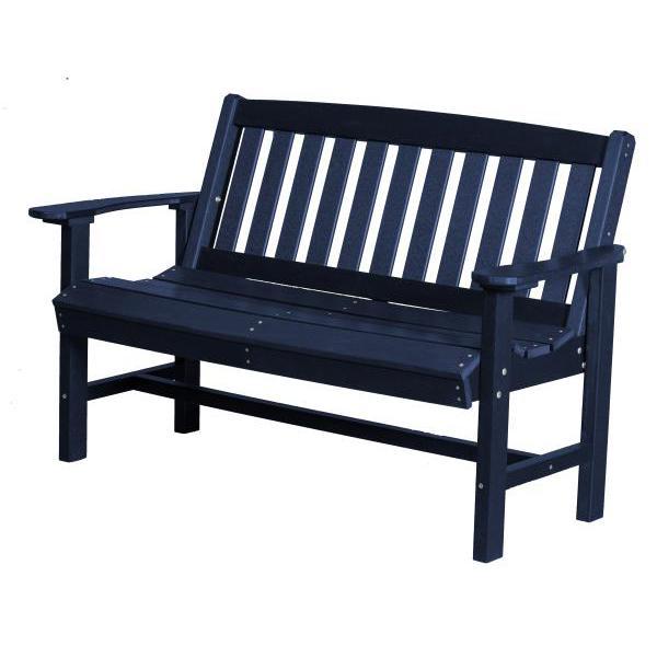 Little Cottage Co. Classic Mission 4ft Recycled Plastic Bench Garden Benches Patriot Blue