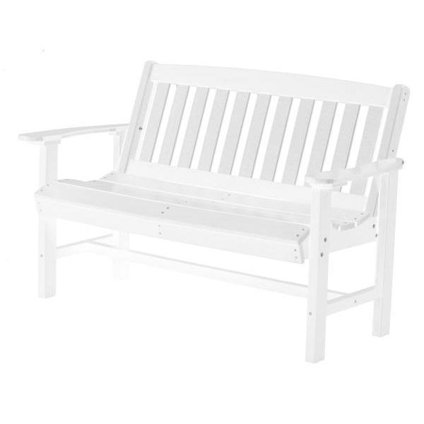 Little Cottage Co. Classic Mission 4ft Recycled Plastic Bench Garden Benches White