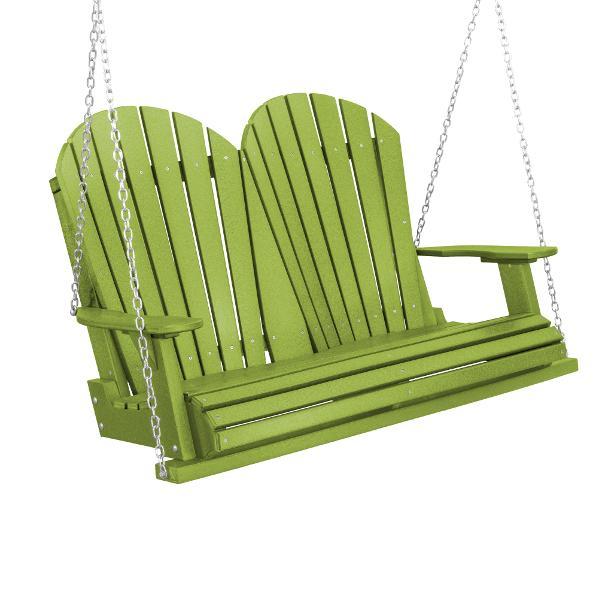 Little Cottage Co. Heritage Adirondack 4ft. Plastic Garden Swing Porch Swings Lime Green / No