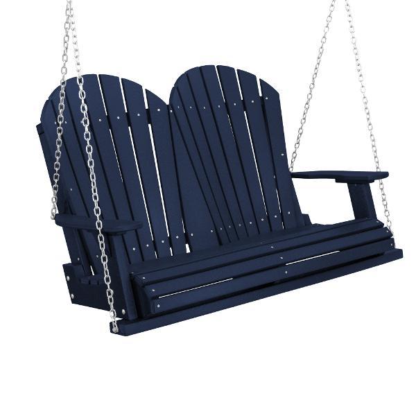 Little Cottage Co. Heritage Adirondack 4ft. Plastic Garden Swing Porch Swings Patriot Blue / Yes