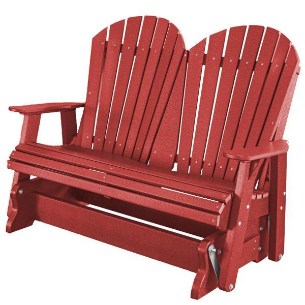 Little Cottage Co. Heritage Adirondack 4ft. Recycled Plastic Glider Gliders Cardinal Red