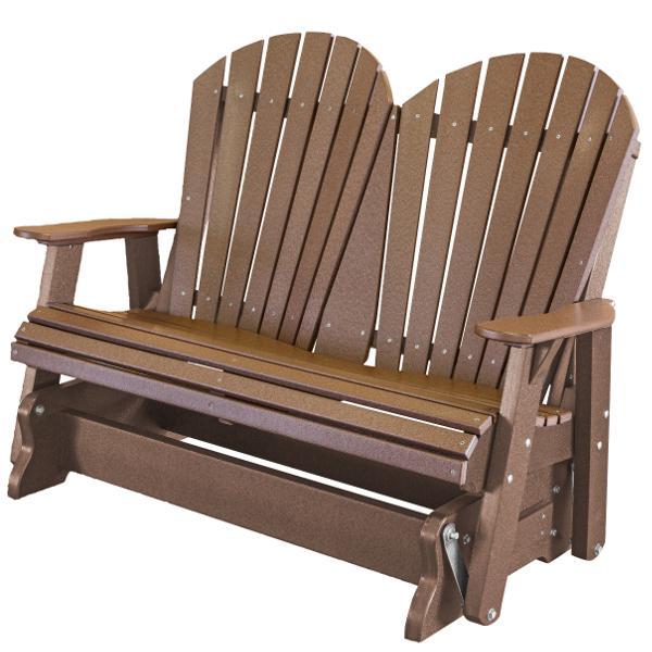 Little Cottage Co. Heritage Adirondack 4ft. Recycled Plastic Glider Gliders Tudor Brown