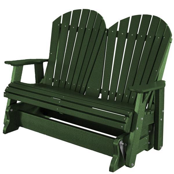 Little Cottage Co. Heritage Adirondack 4ft. Recycled Plastic Glider Gliders Turf Green