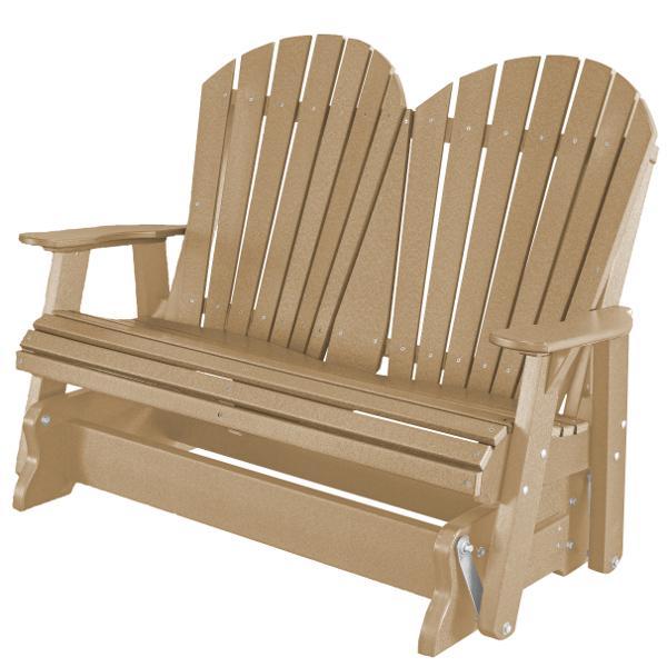 Little Cottage Co. Heritage Adirondack 4ft. Recycled Plastic Glider Gliders Weathered Wood