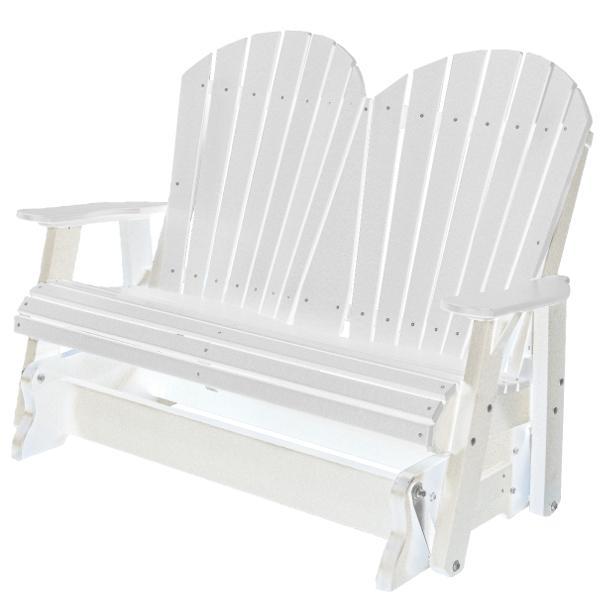 Little Cottage Co. Heritage Adirondack 4ft. Recycled Plastic Glider Gliders White