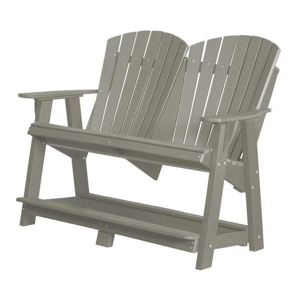 Little Cottage Co. Heritage Double High Adirondack Bench Garden Benches Light Gray