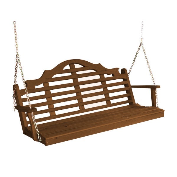 Marlboro Red Cedar Furniture Porch Swing Porch Swing 5ft / Include Stainless Steel Swing Hangers / Oak Stain