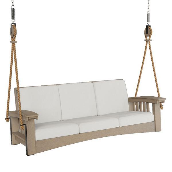 Mission Sofa Rope Swing Porch Swing Weather Wood / Canvas Natural / Cypress