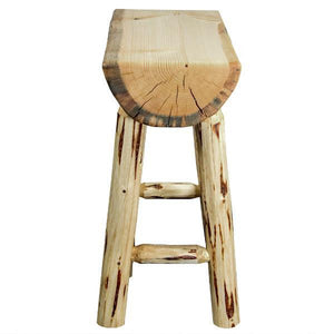 Montana Woodworks Montana Half Log Barstool with Exterior Stain Finish Barstool