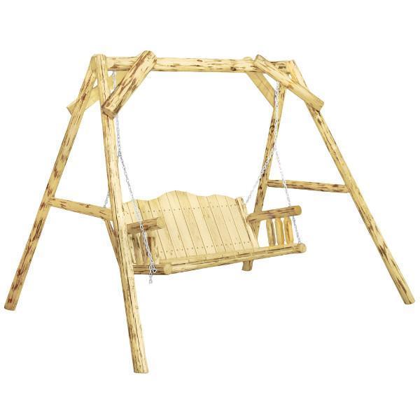 Montana Woodworks Montana Lawn Swing with &quot;A&quot; Frame Porch Swings Exterior Stain Finish / No