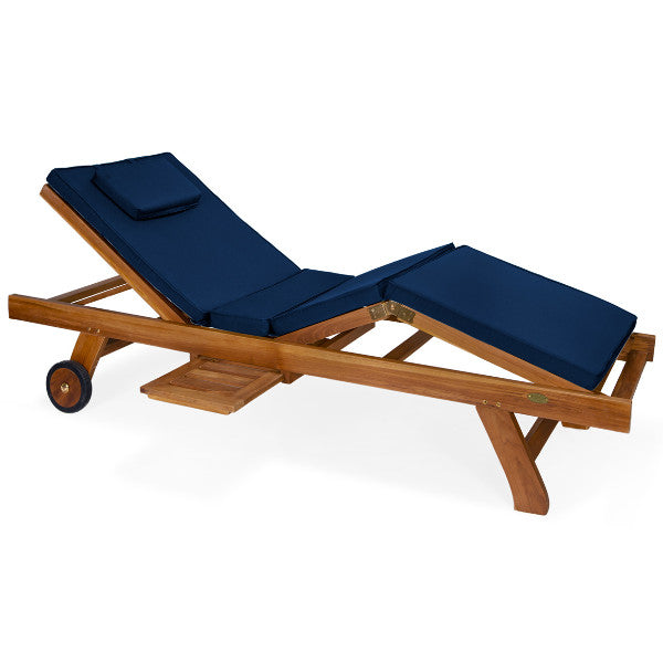 Multi-position Chaise Lounger with Cushions Lounge Chair Blue