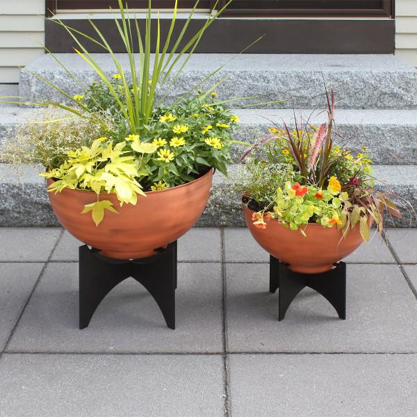 Normal Planters with Steel Patina Bowls Patina Bowls