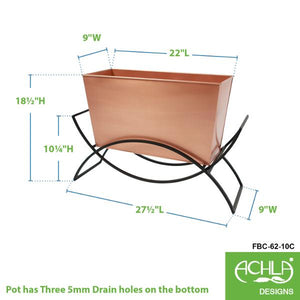 Odile Planter with Copper Plated Flower Box Planter with Flower Box