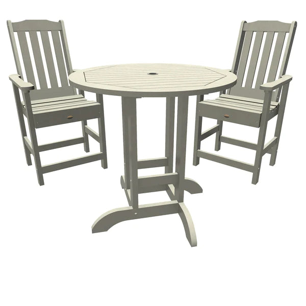 Outdoor Weatherly 3pc Round Counter Height Dining Set Dining Set Harbor Gray